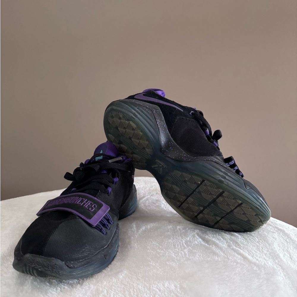 Nike Black and Purple Basketball Shoes